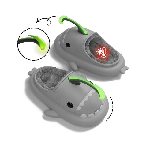 Sharkicks Basic - Invierno, Pantuflas de Tiburón Pejesapo, Tacón Abierto